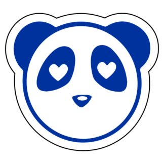 Heart Eyes Panda Sticker (Blue)
